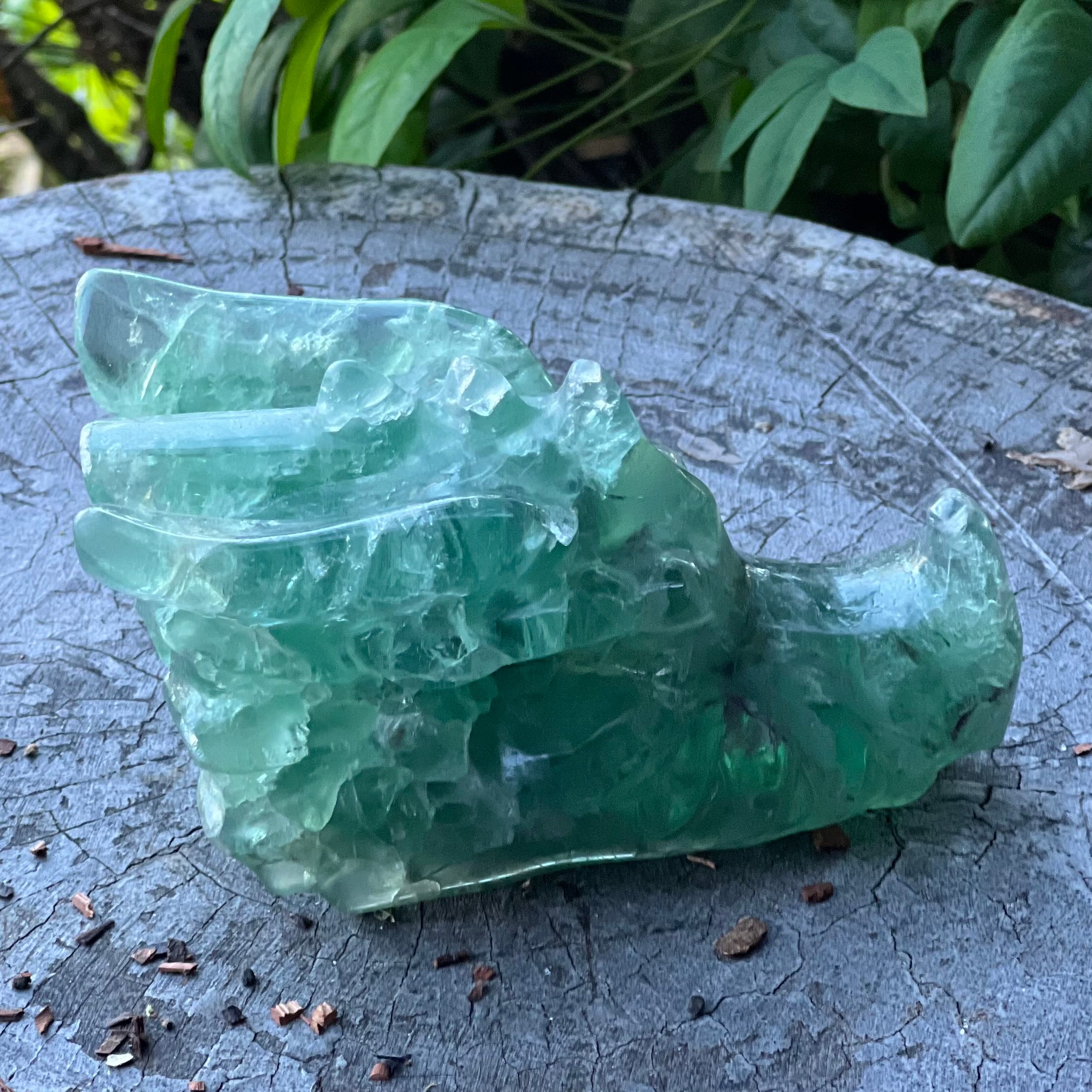 Green Fluorite Dragon Head