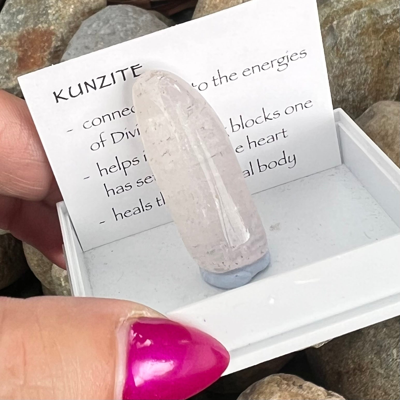 Kunzite Tumble ~ Specialty Boxed Crystal