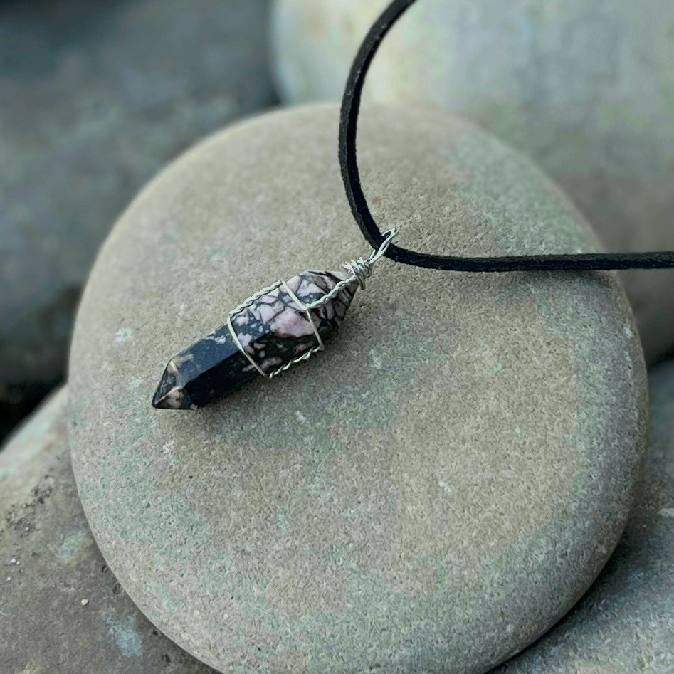 Rhodonite ~ Double Terminated Pendant