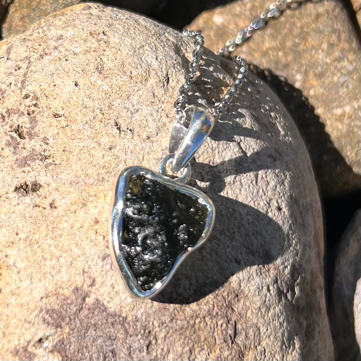 Moldavite Sterling Silver Pendant