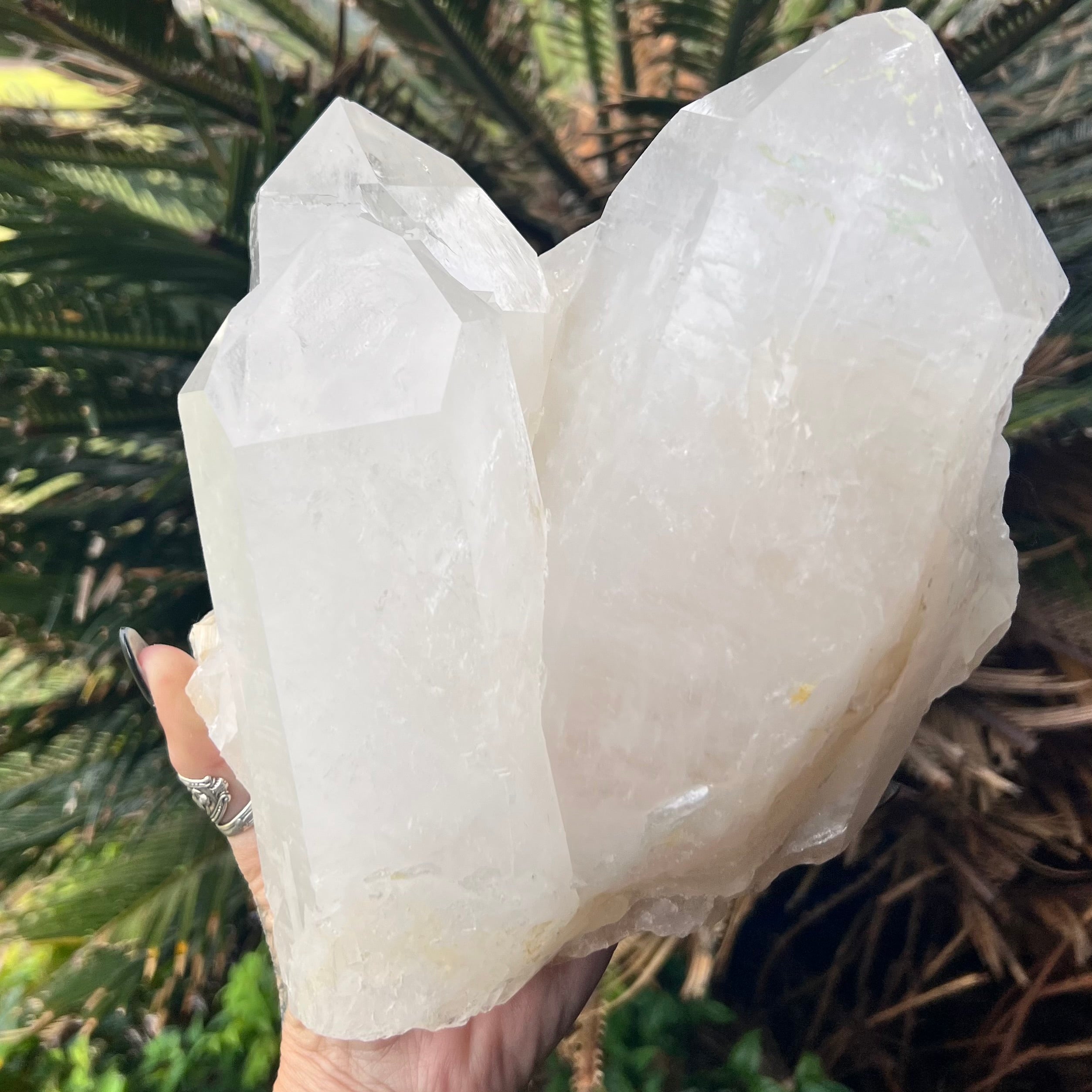 Triple Point Natural Clear Quartz Cluster Formation