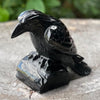 Black Obsidian Raven Carving Large