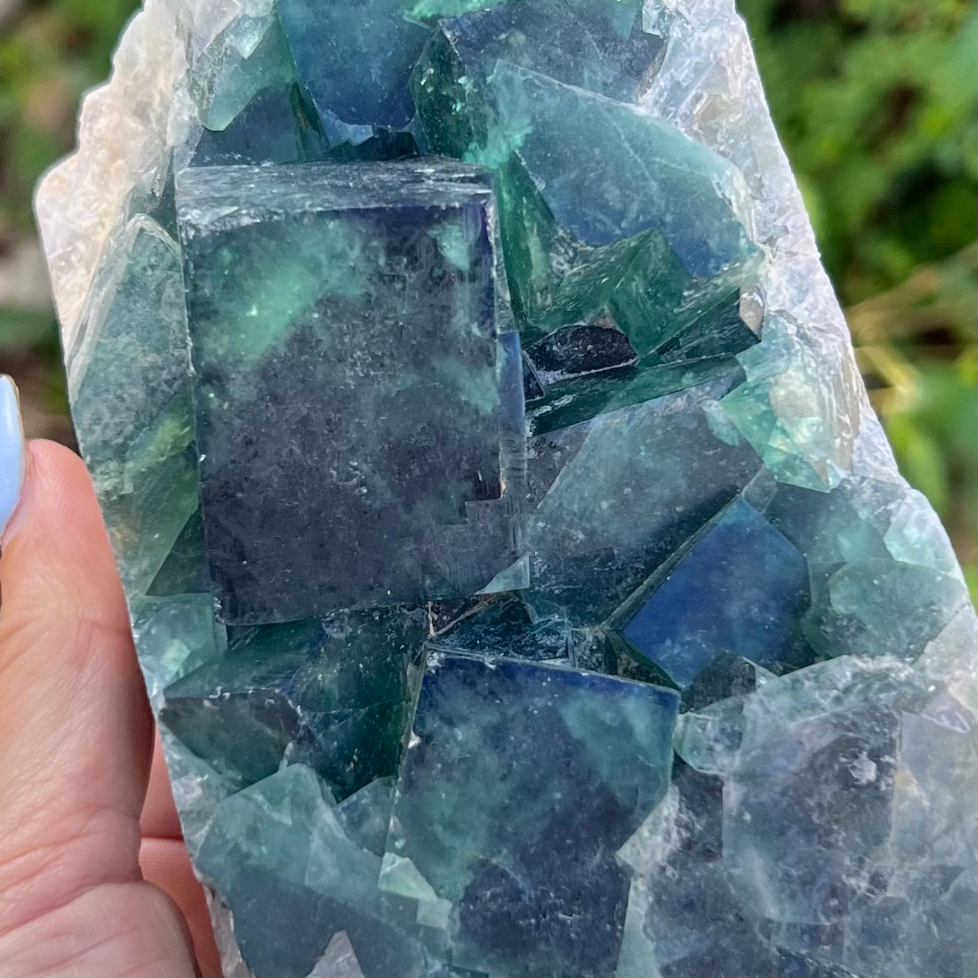 Raw Green Fluorite on Matrix