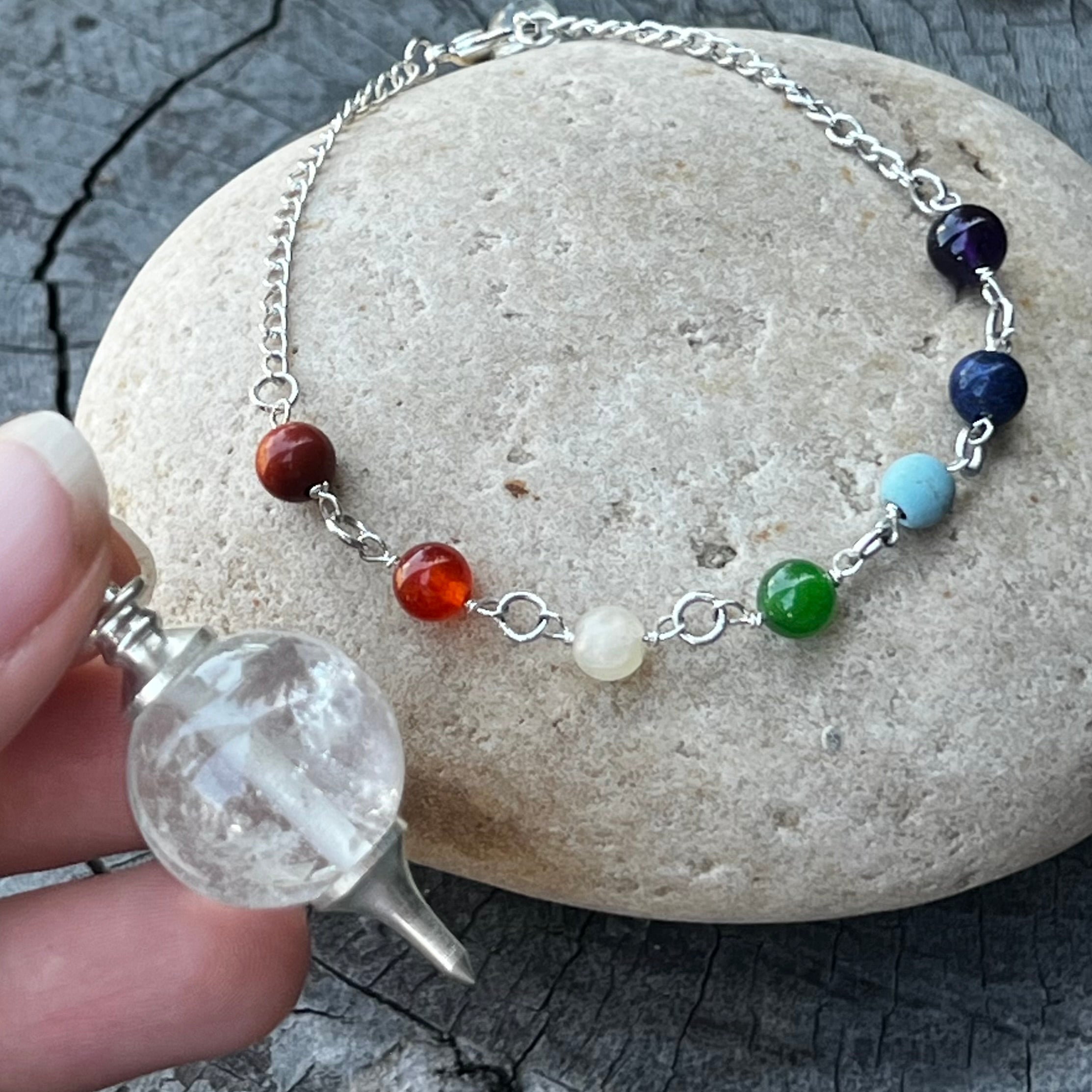 Clear Quartz & Chakra Pendulum
