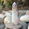 Pink Amethyst and Flower Agate Tower