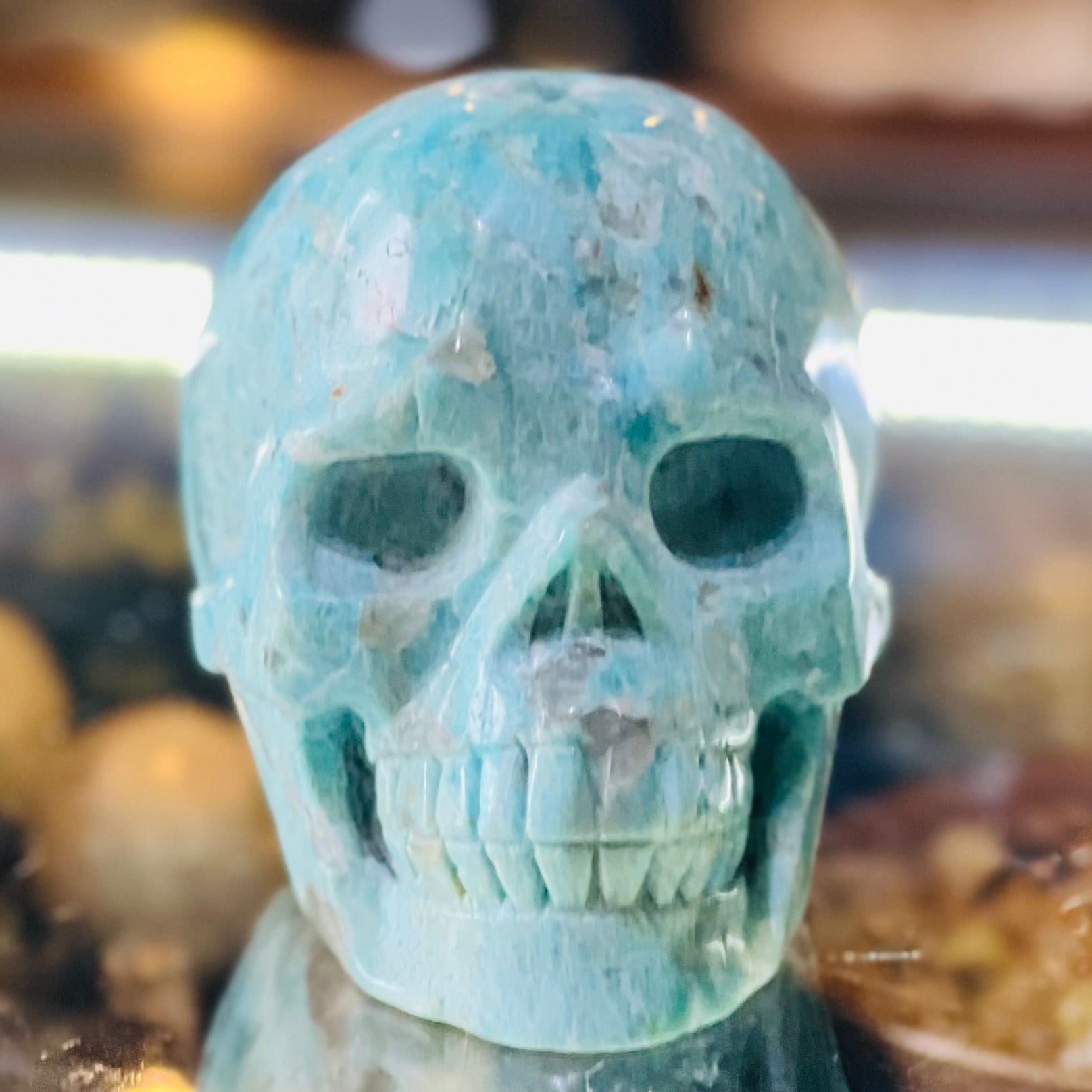 Caribbean Calcite Skull Carving