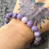 Lepidolite Beaded Bracelet ~ Large Fit