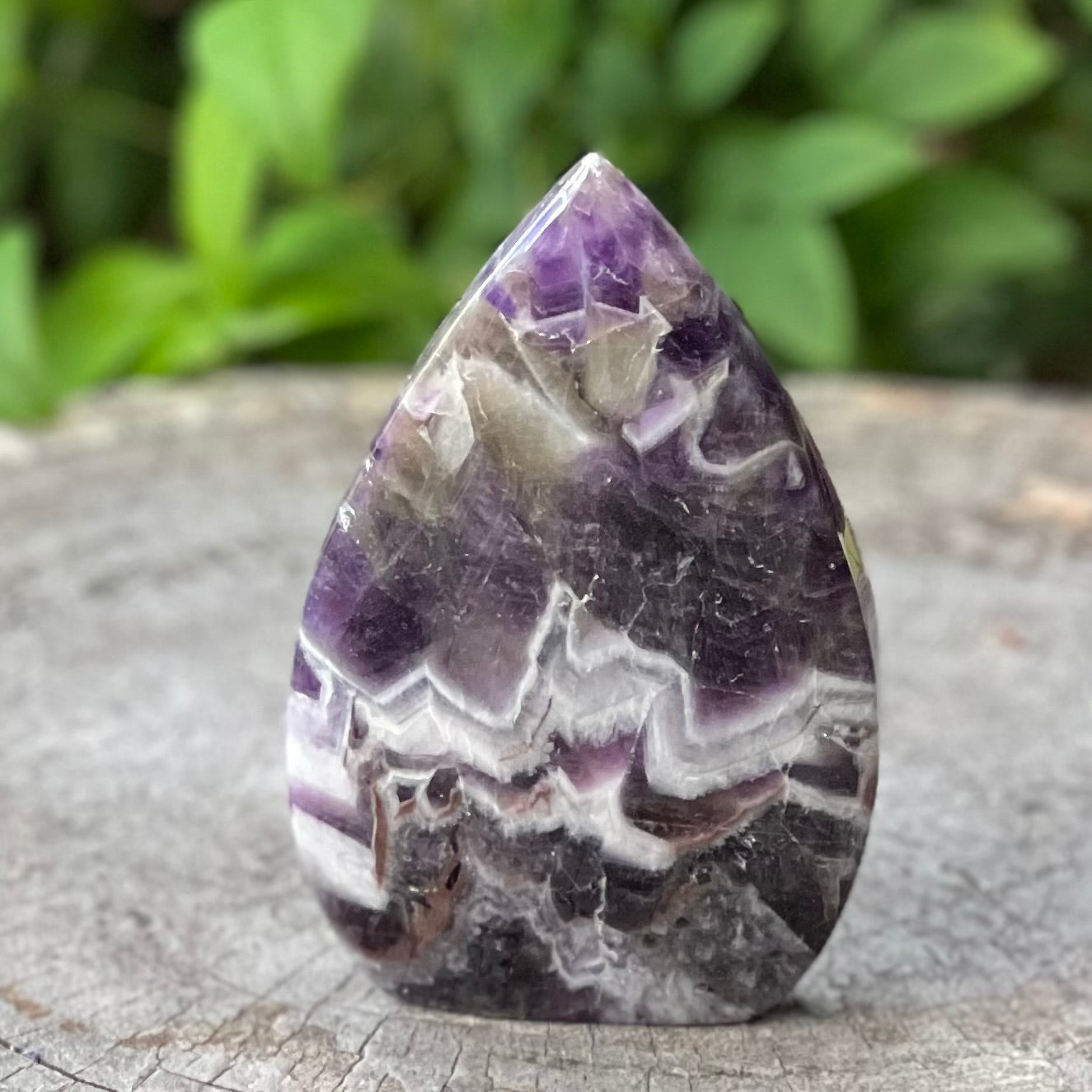 Chevron Amethyst Tear Drop Freeform