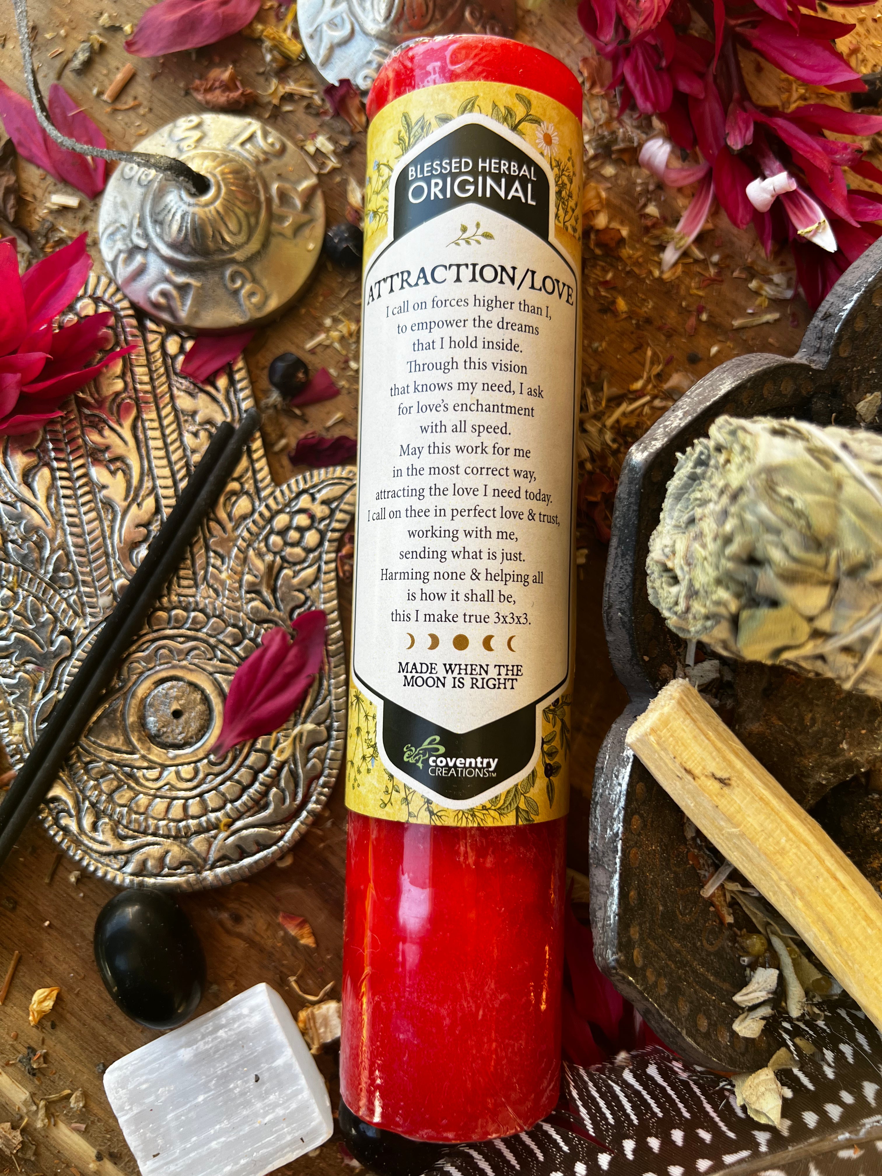 ATTRACTION/ LOVE Blessing Candle | Muse Crystals & Mystical Gifts