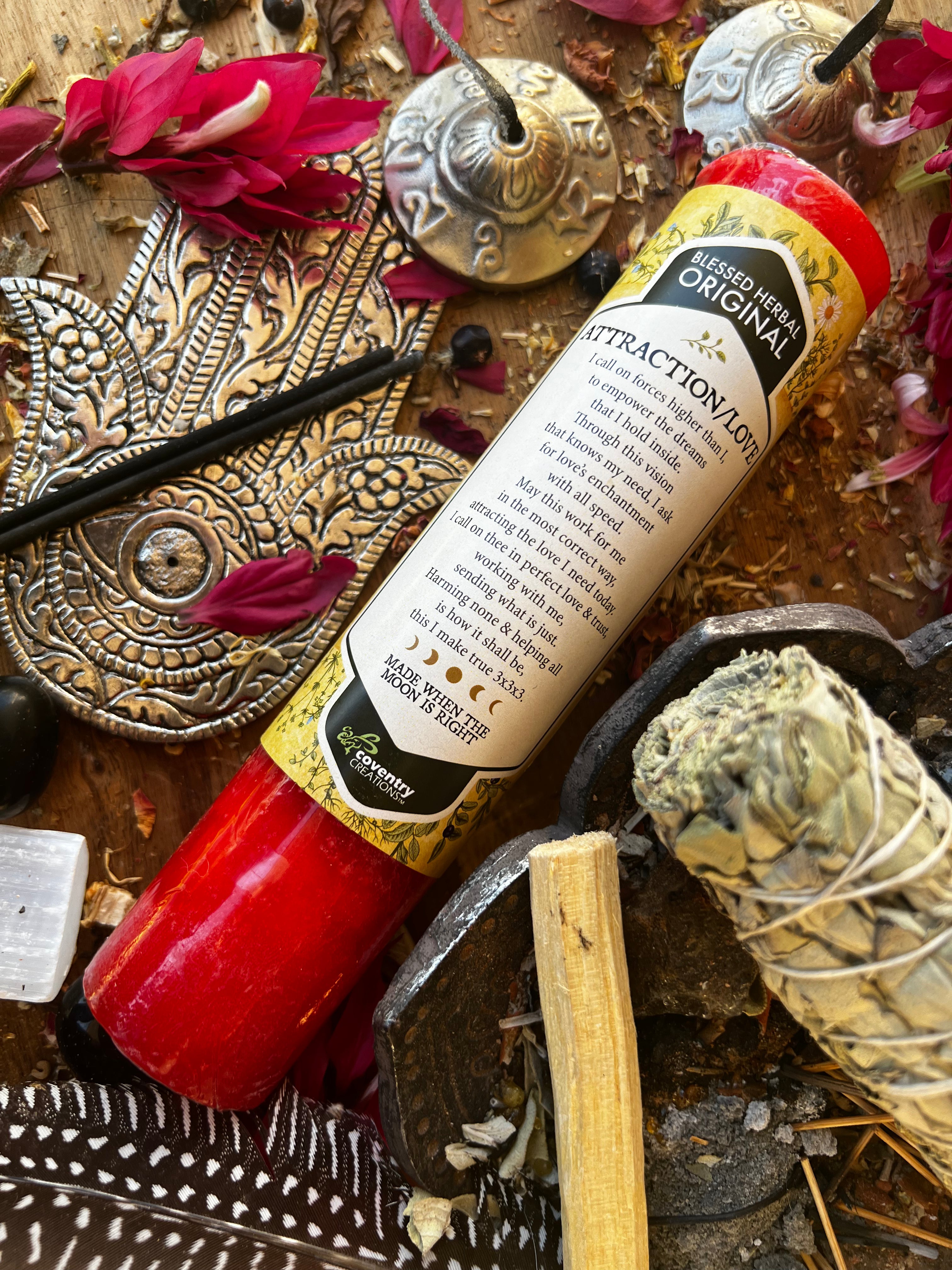 ATTRACTION/ LOVE Blessing Candle | Muse Crystals & Mystical Gifts