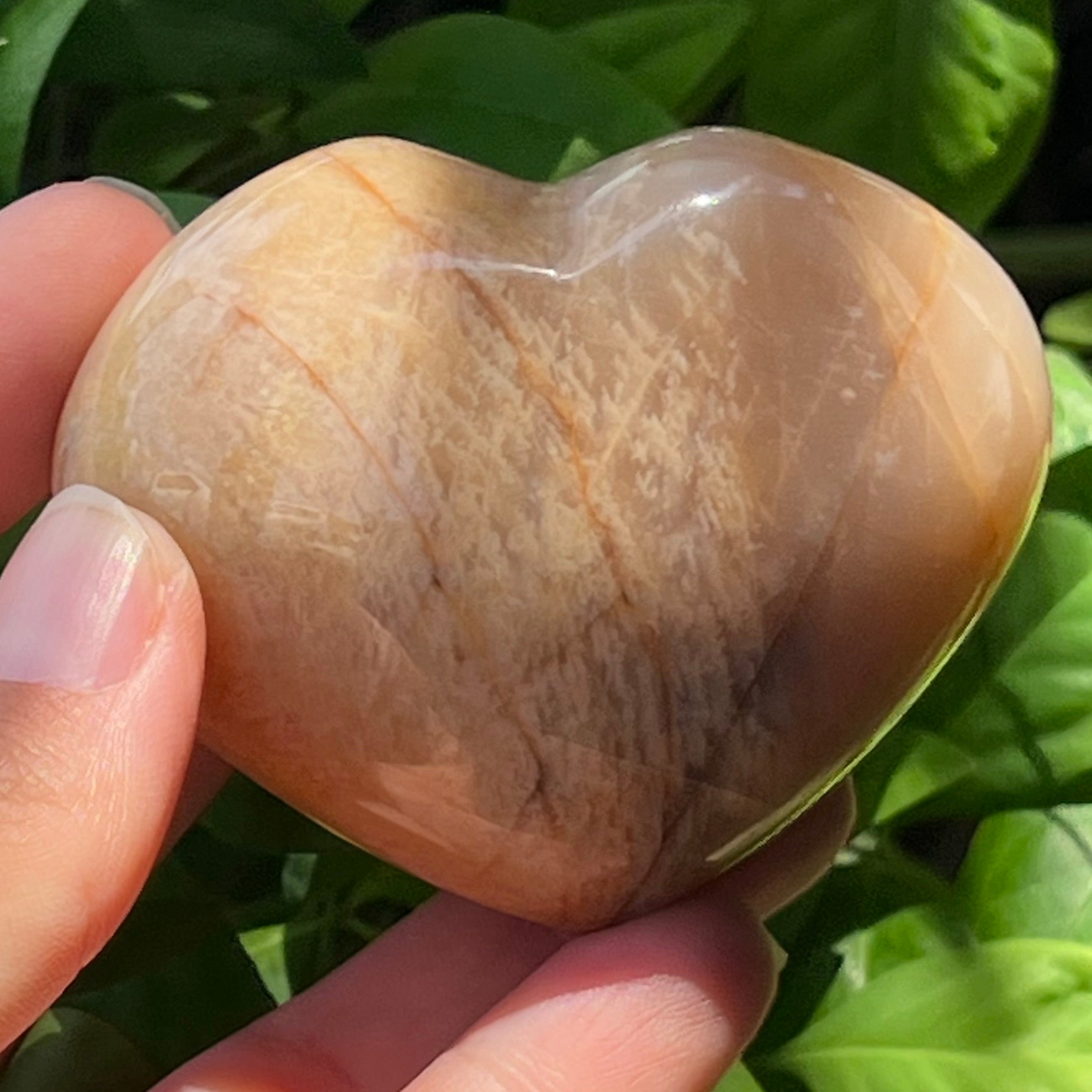 Peach Moonstone Heart