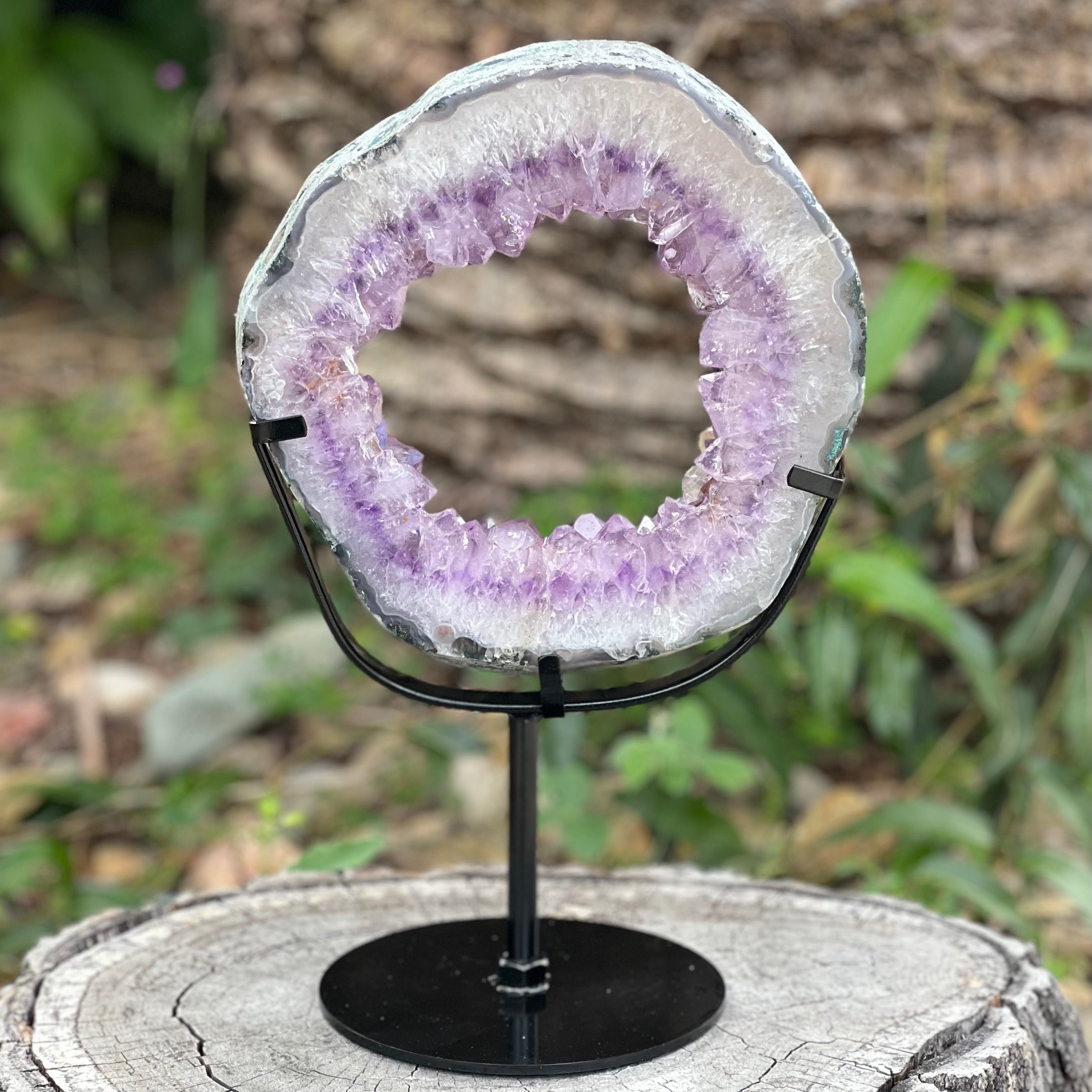 Amethyst Portal on Metal Stand