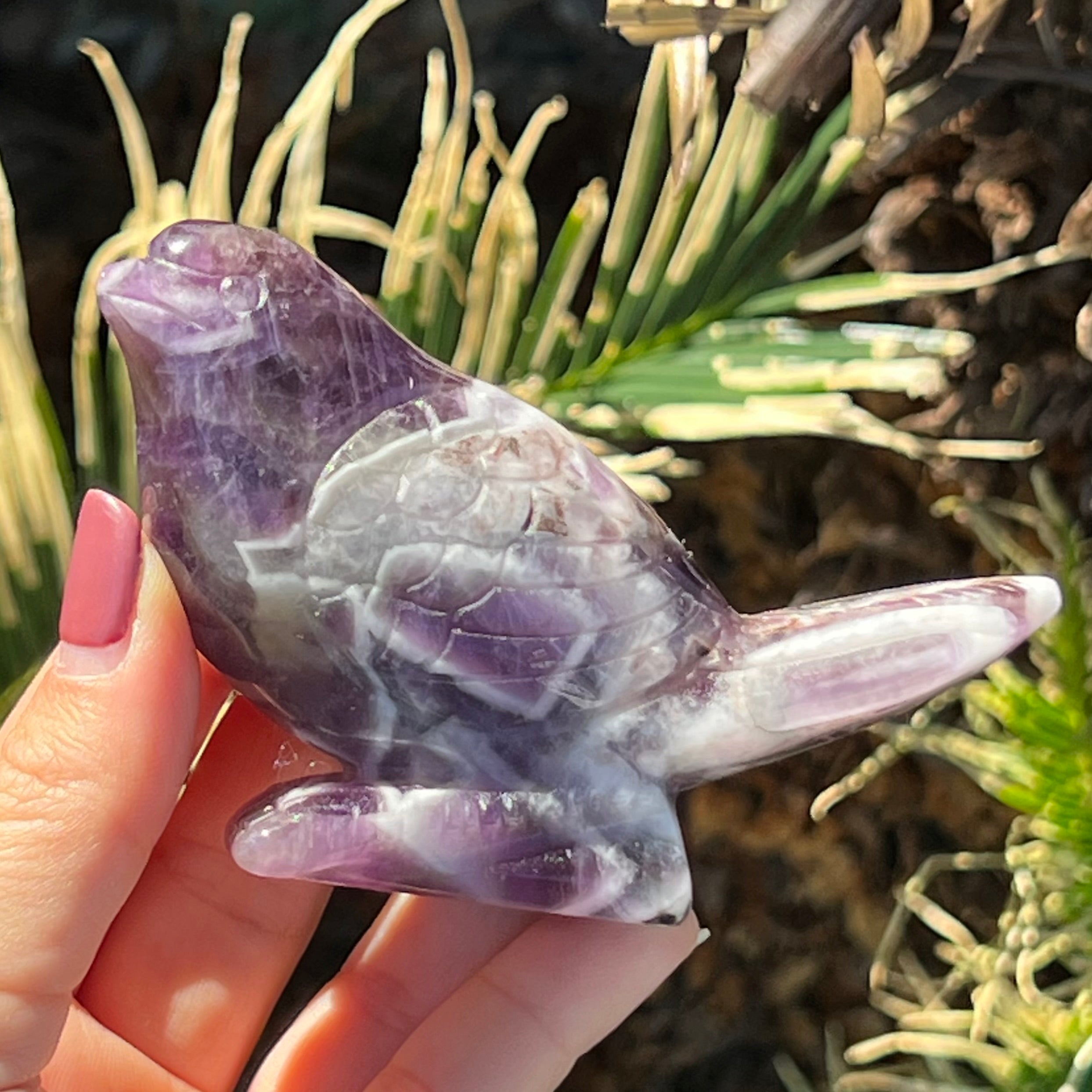 Amethyst Bird Carving
