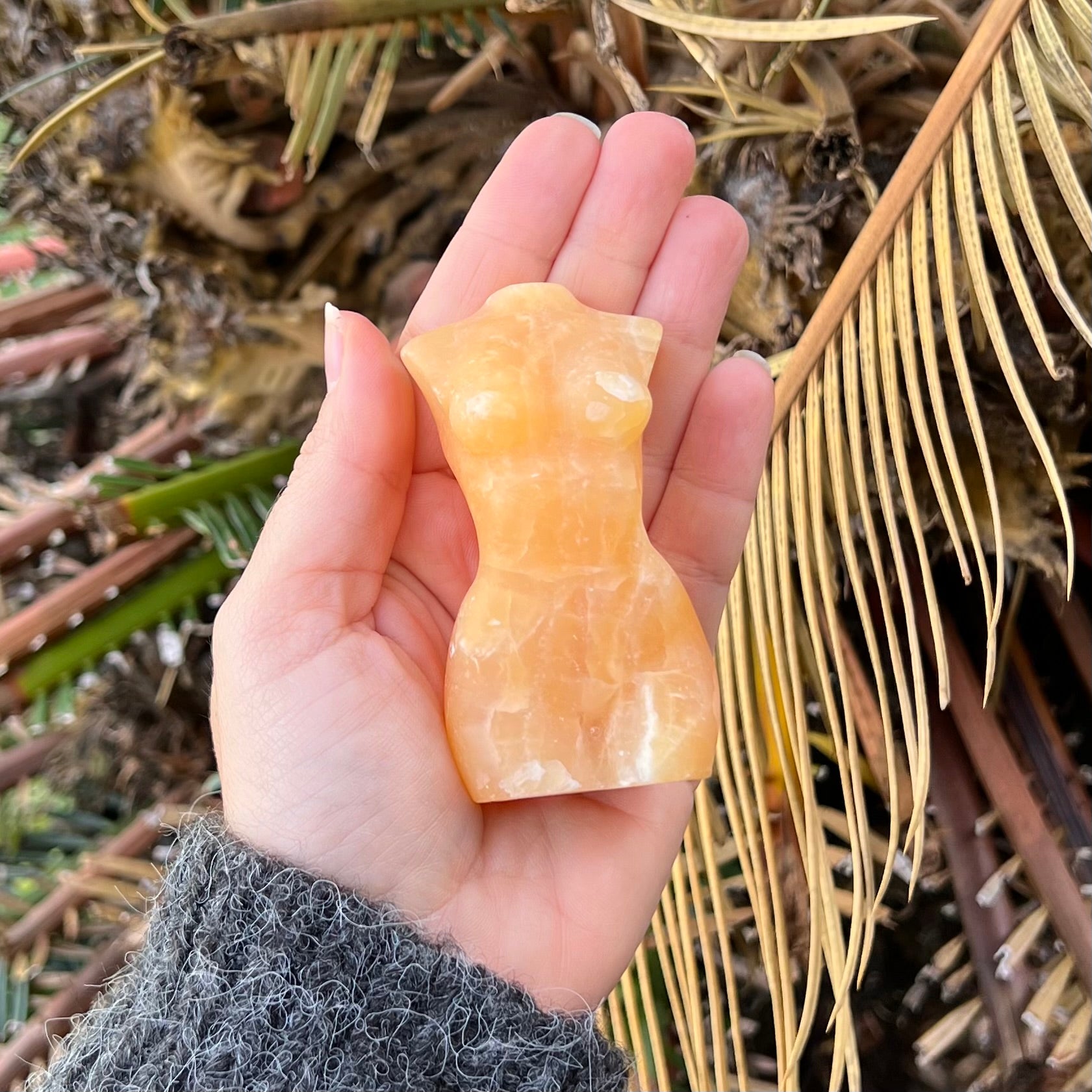 Calcite Woman Lady Body Carving