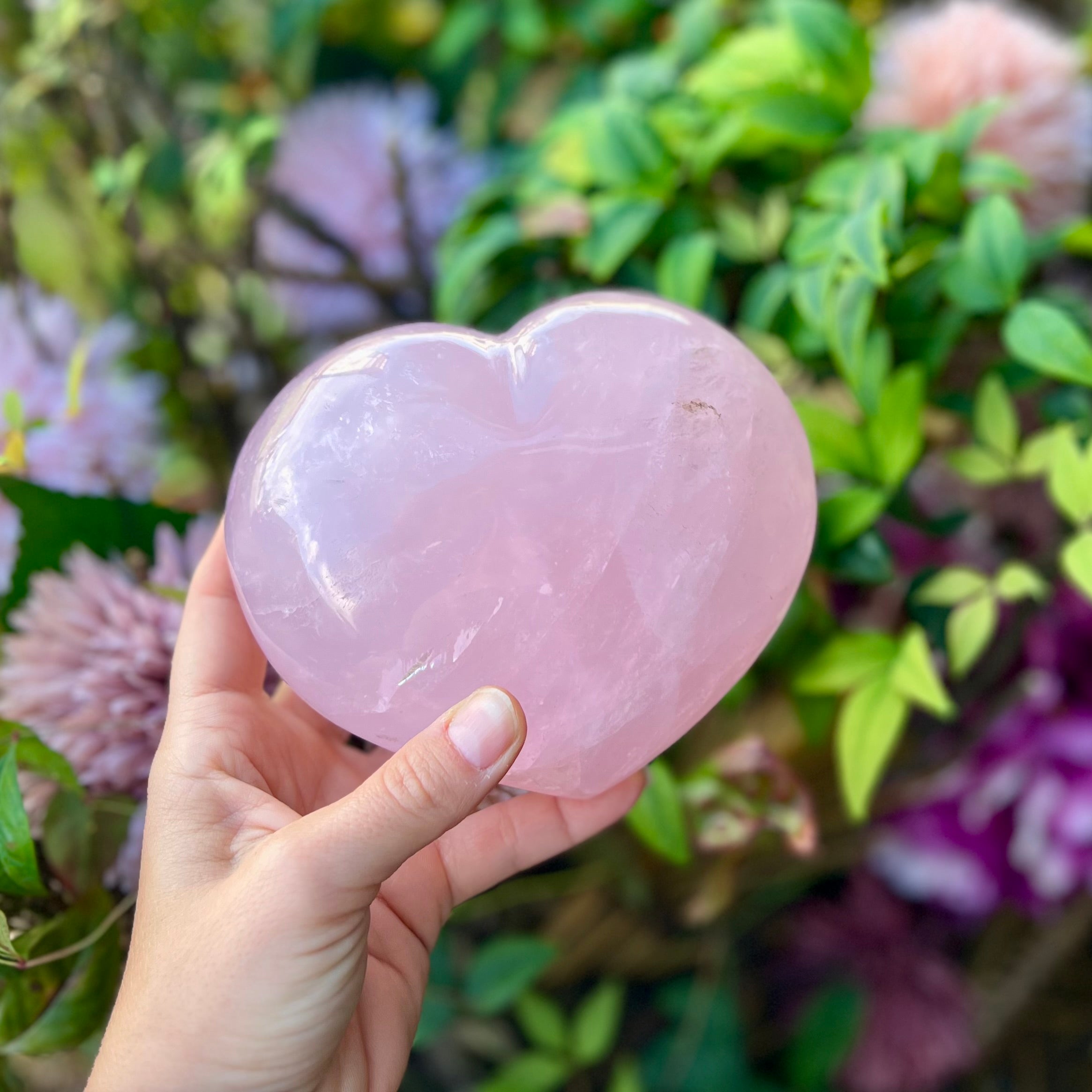 Large Rose Quartz Puffy Heart
