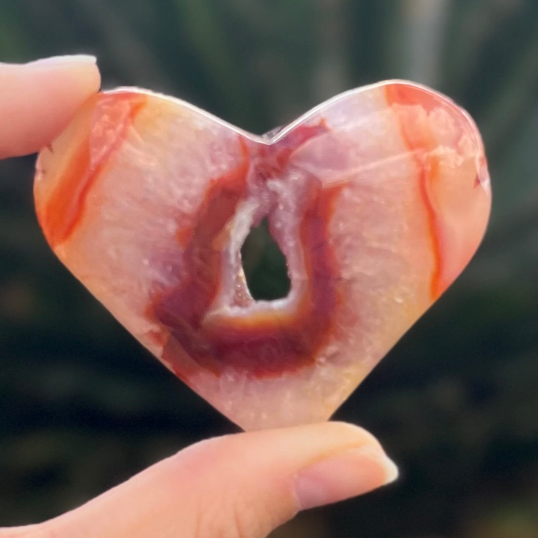 Carnelian Geode Heart ~ 12