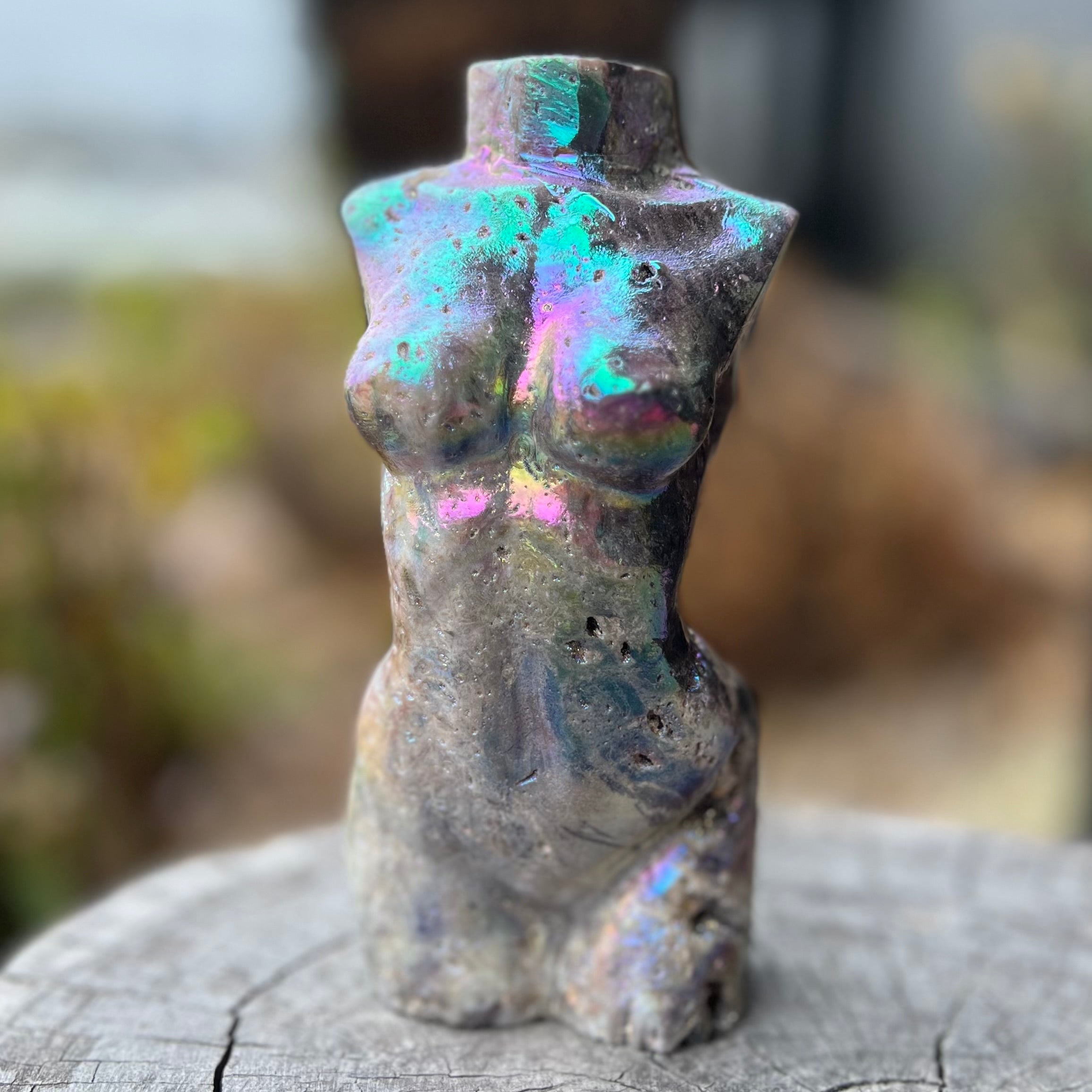 Booty Licious Electroplated Sphalarite Lady Body Carving