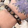 Tiger Eye Tumbled Adjustable Macrame Bracelet