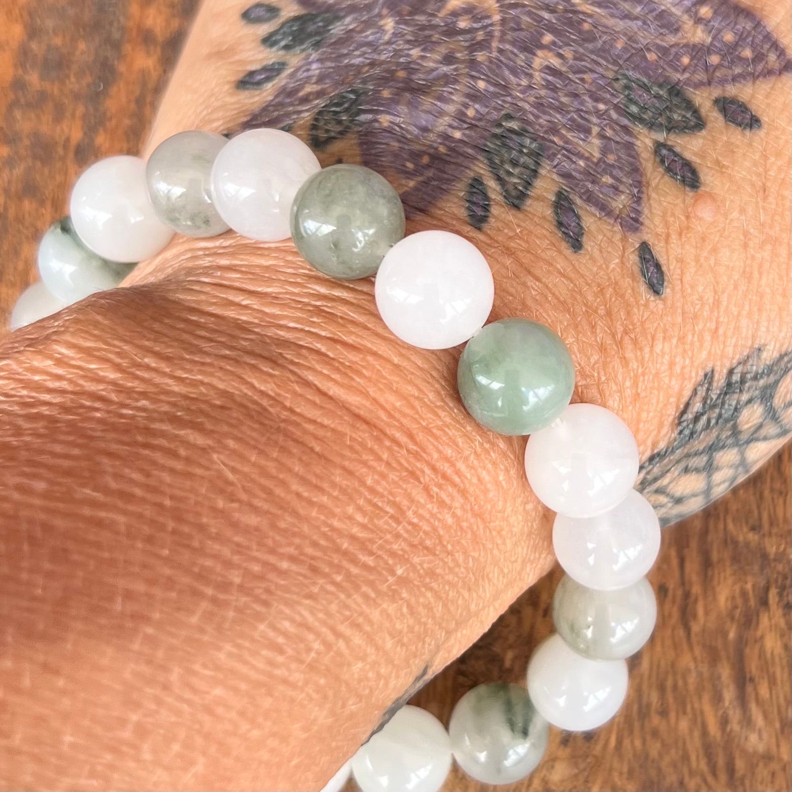 New Jade Beaded Bracelet ~ Large Fit