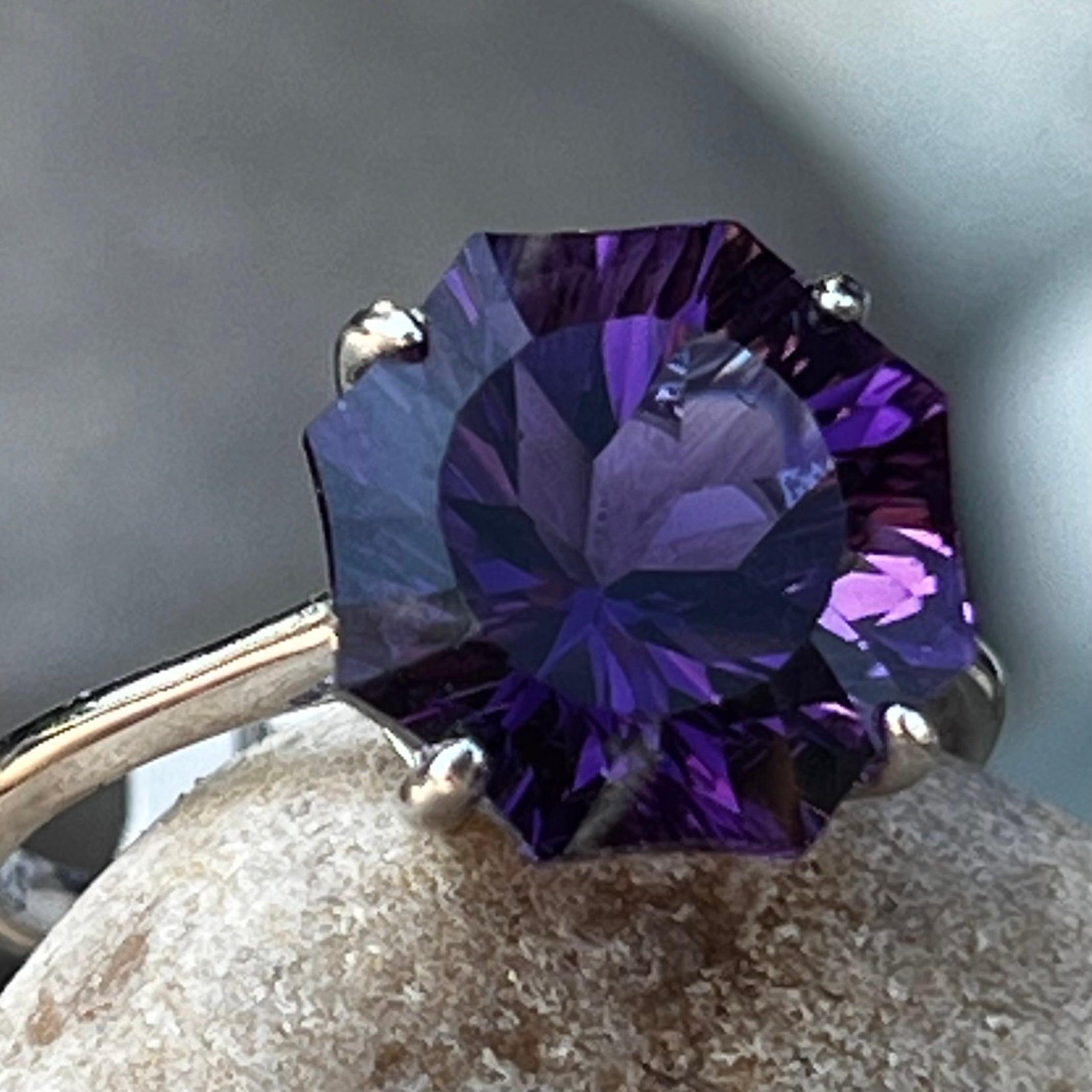 Amethyst Sterling Silver Ring ~ 8