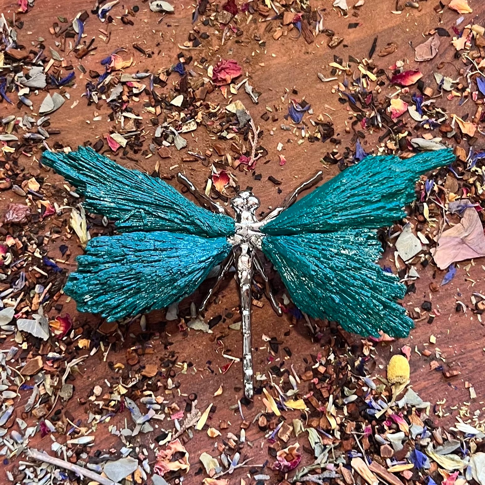 Dragon Fly ~ Kyanite Electroplate ~ Green