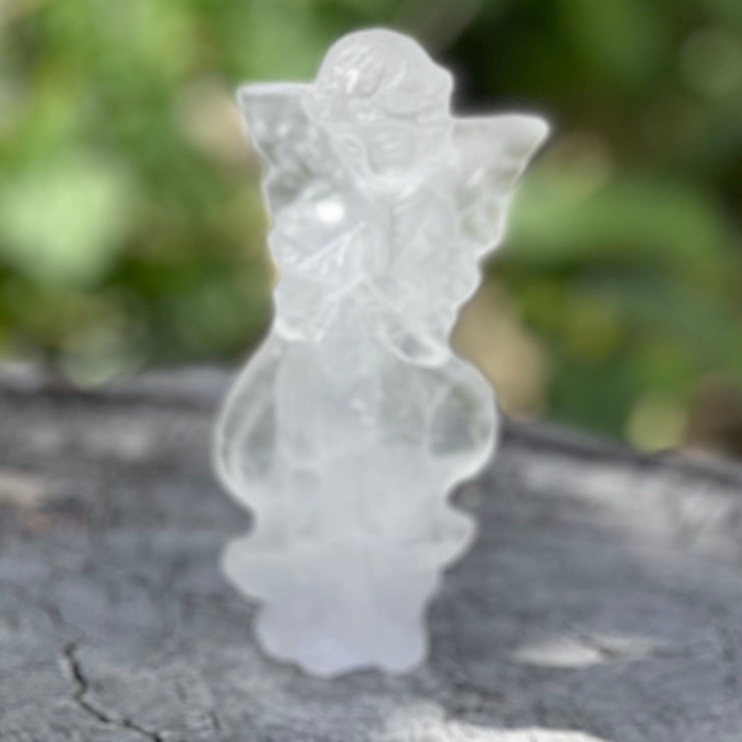 Memorial Angel ~ Clear Quartz Carving