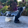 Black Agate ~ Wolf Carving ~ Large