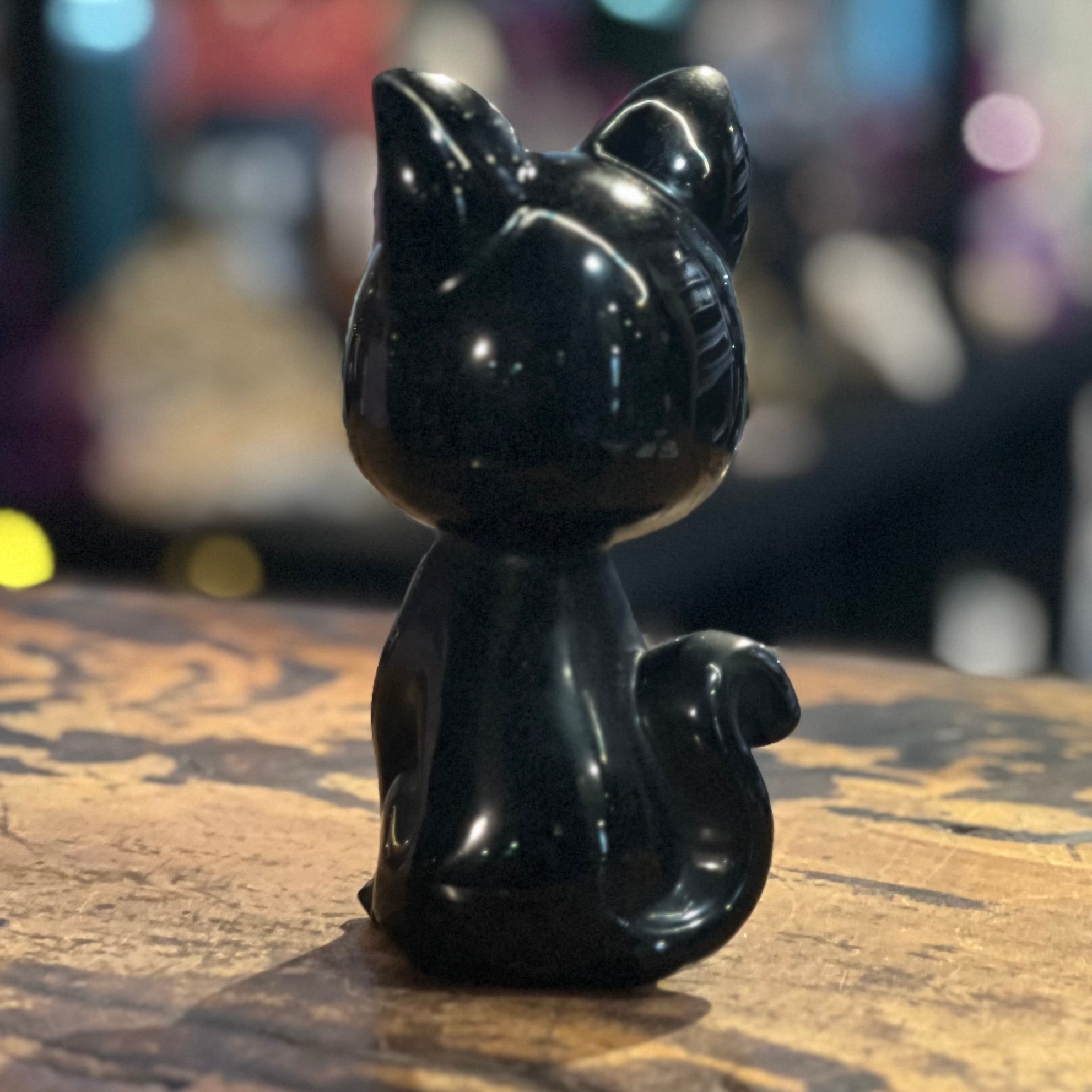 Celestial Black Obsidian Cat