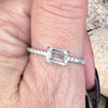Aquamarine & White Topaz Sterling Silver Ring ~ 8