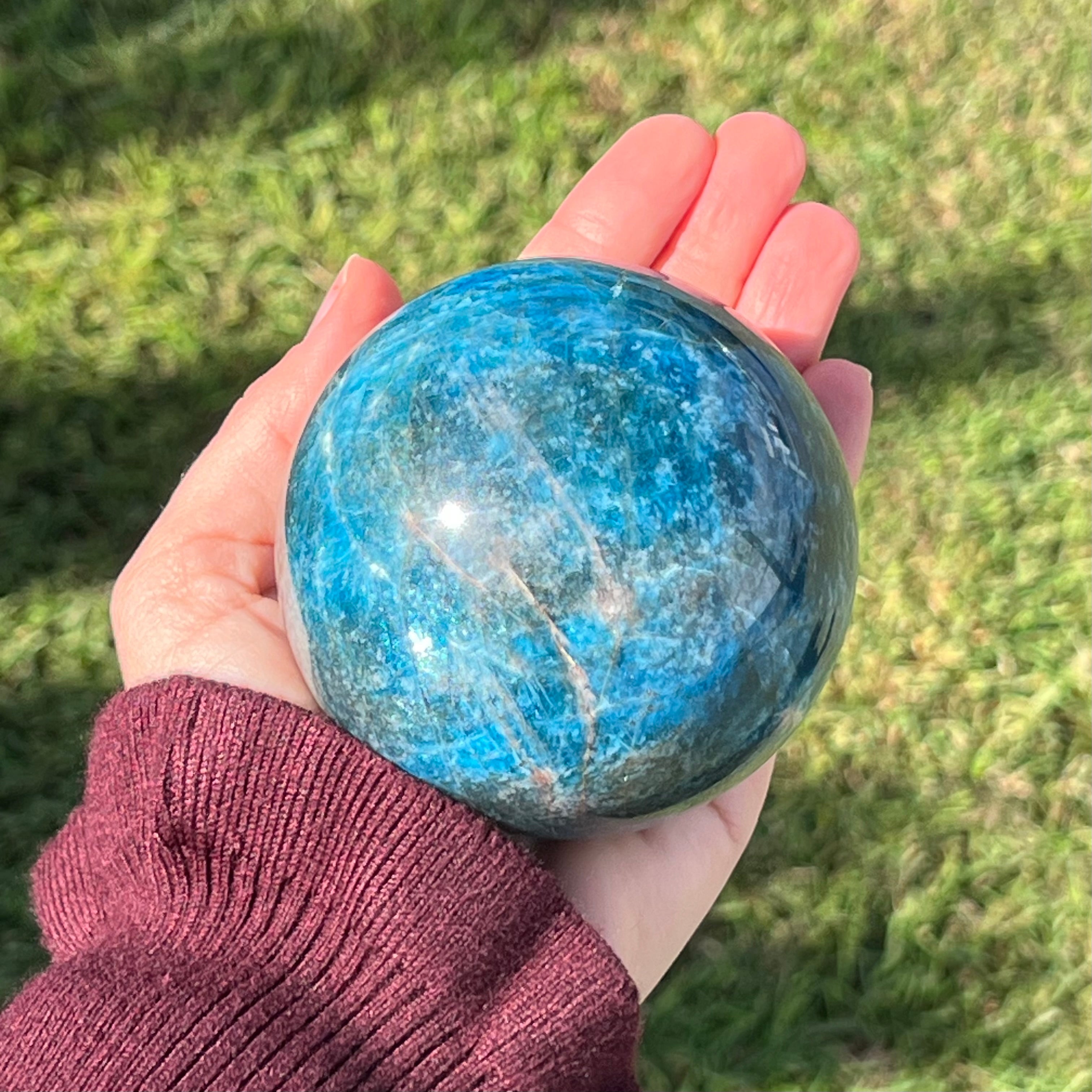 Blue Apatite Sphere