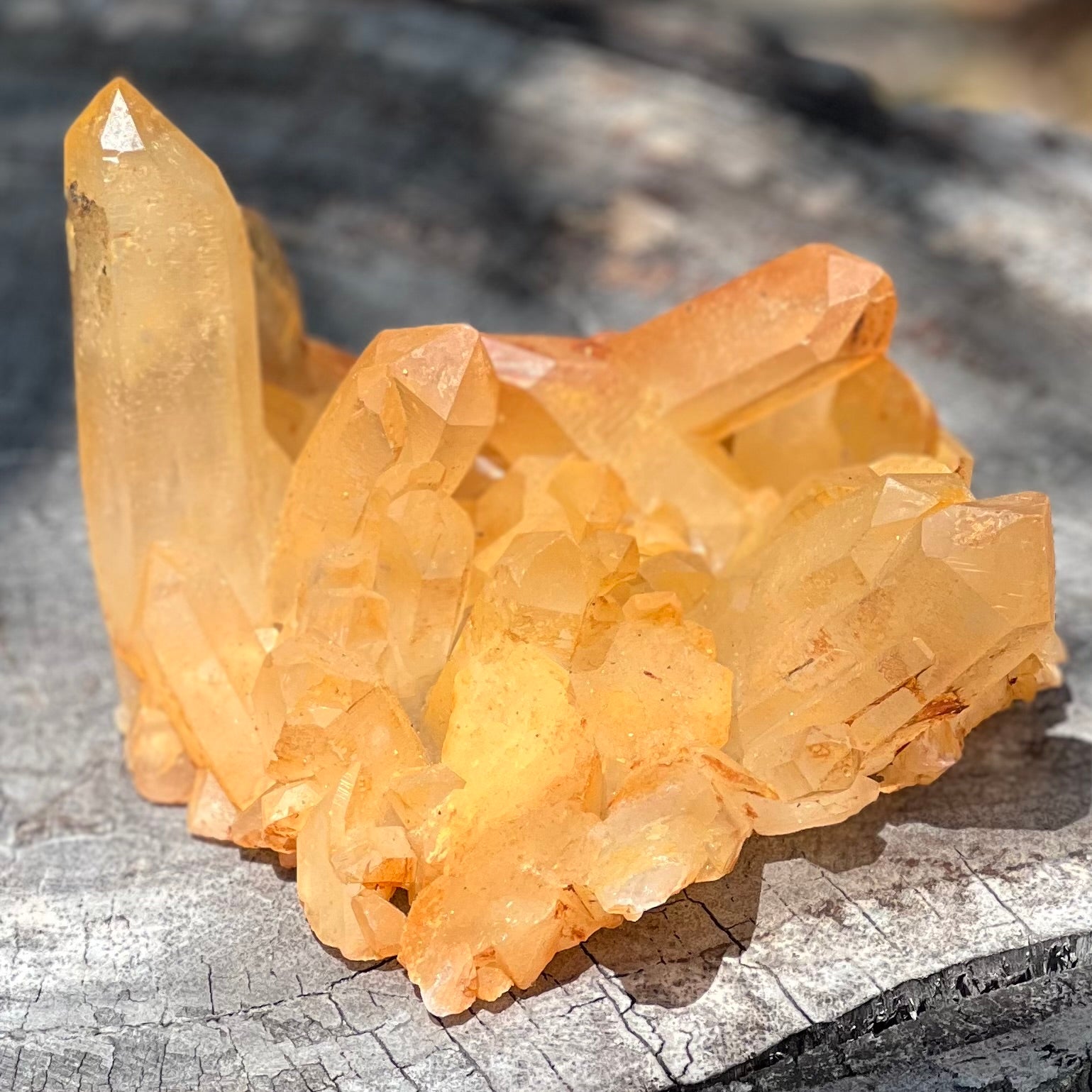 Tangerine Quartz Natural Raw Cluster