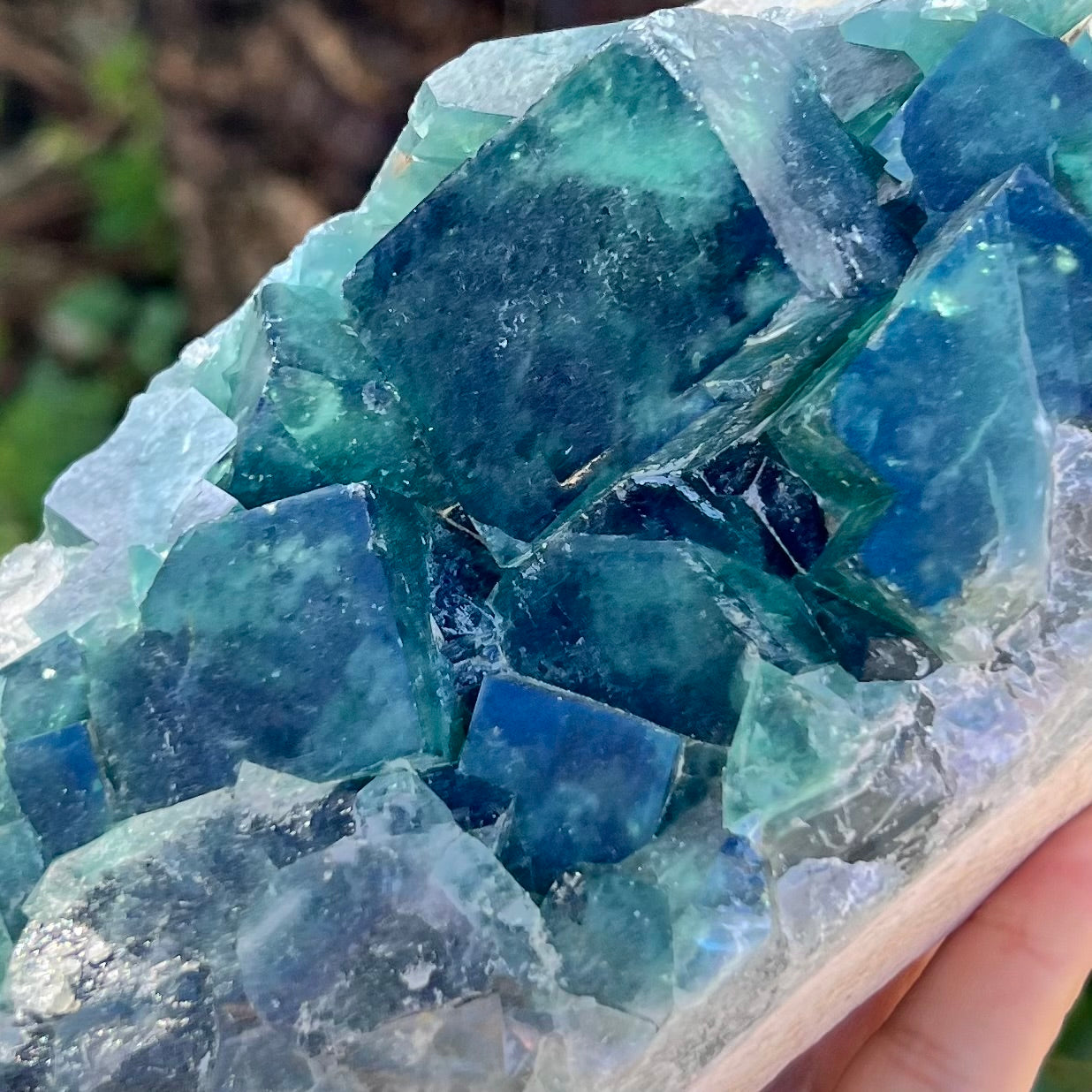 Raw Green Fluorite on Matrix