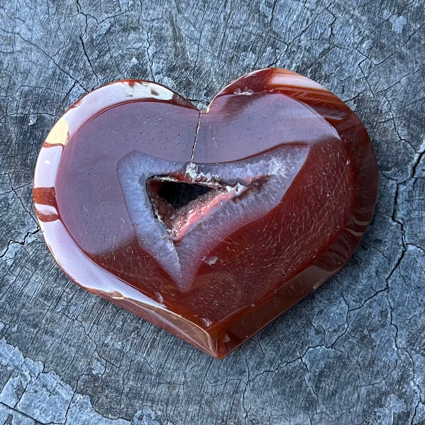 Carnelian Geode Heart