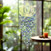 Sea Glass Lotus Wind Chime ~ Blue/Green Gaia ~ Large