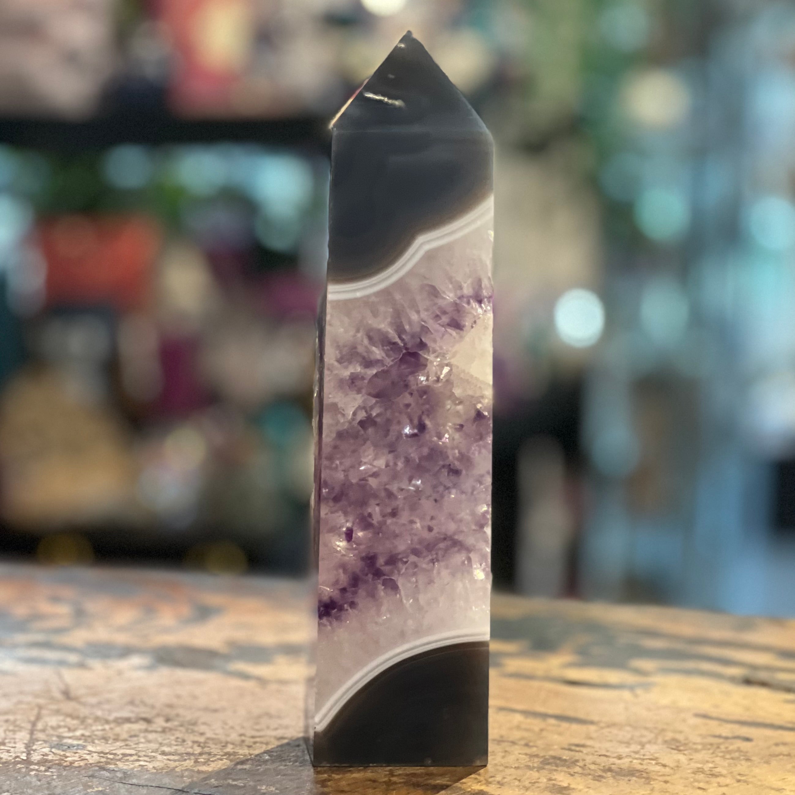 Amethyst & Agate Geode Tower