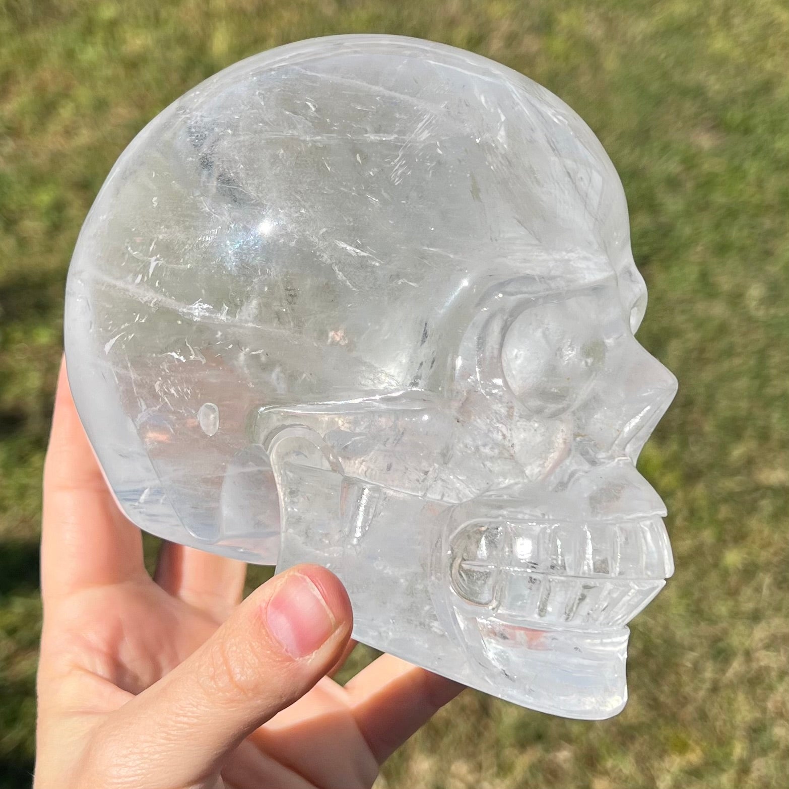 Clear Quartz Skull Carving
