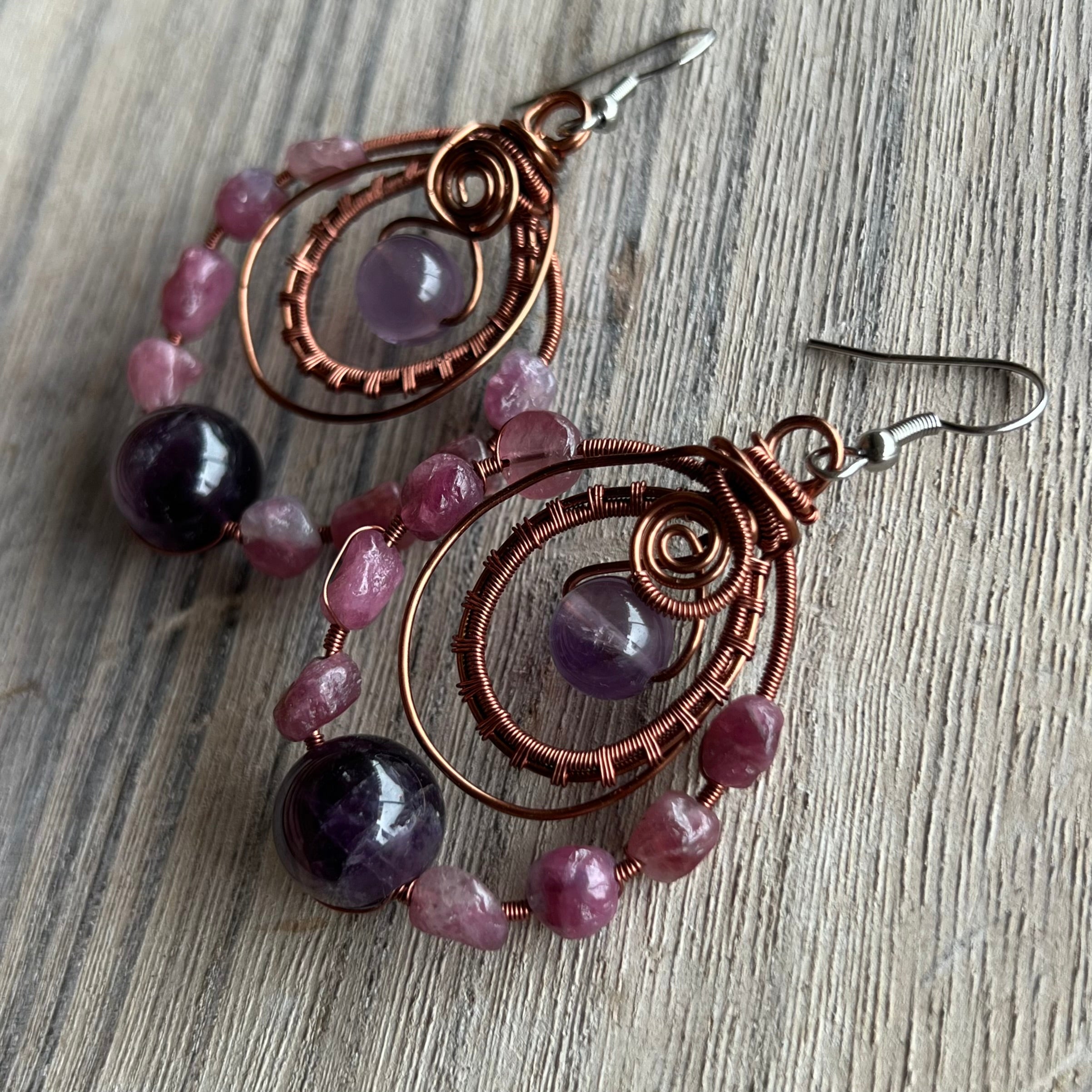 Muse Forged ~ Artesian Amethyst Earrings