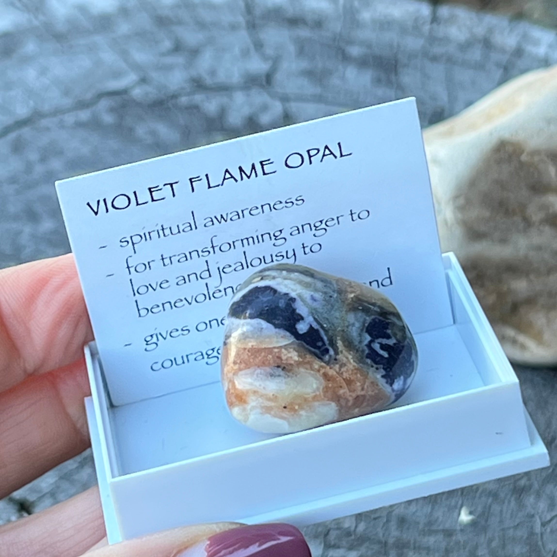 Violet Flame Opal ~ Specialty Boxed Crystal