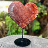 Large Fire Quartz Heart ~ on stand ~ 1