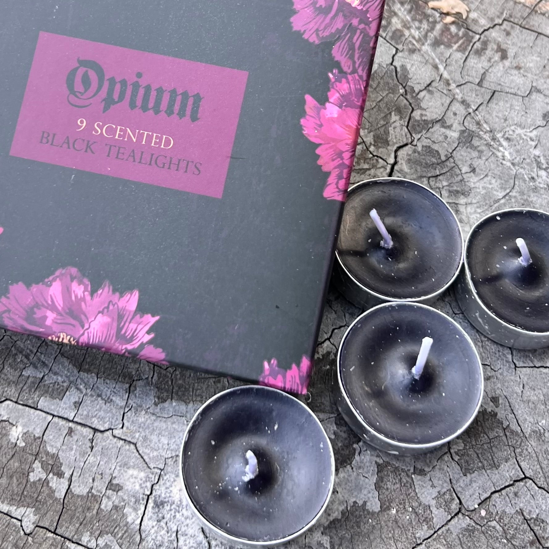 Opium Scented ~ Black Tea Light Candles