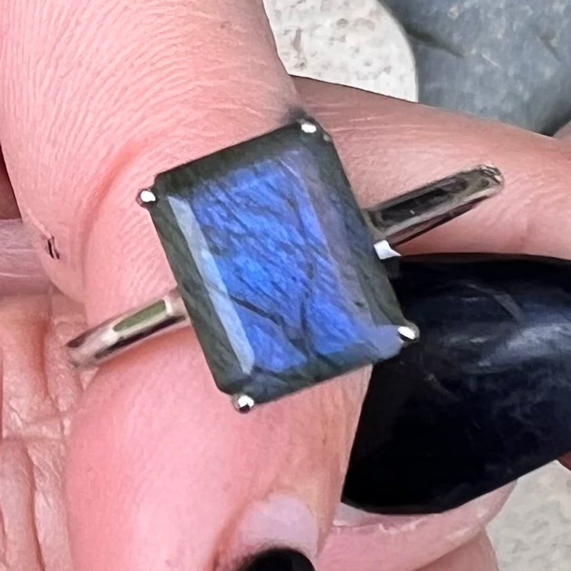 Labradorite ~ Sterling Silver Ring ~ Size 9