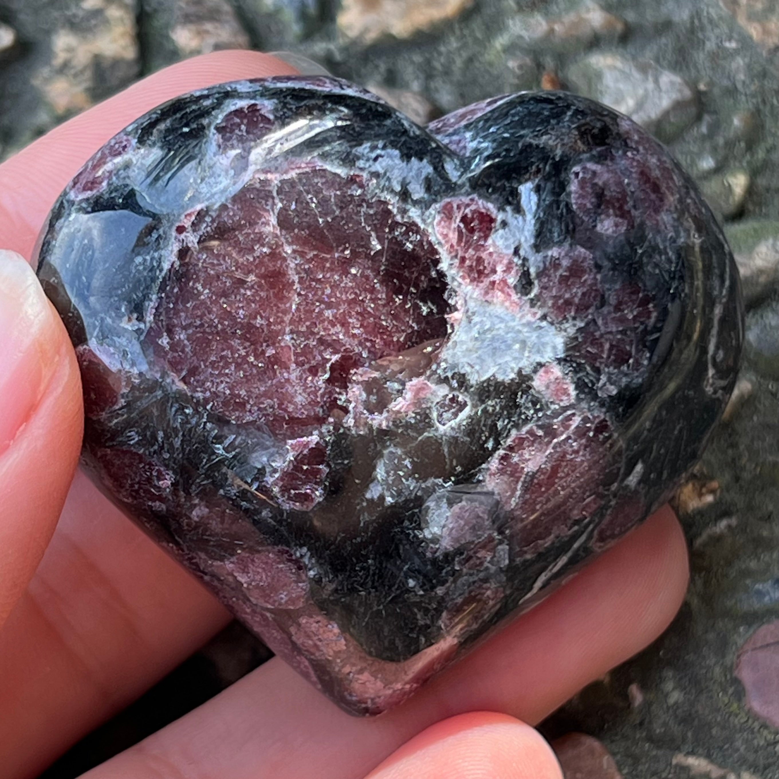 Garnet Heart Carving