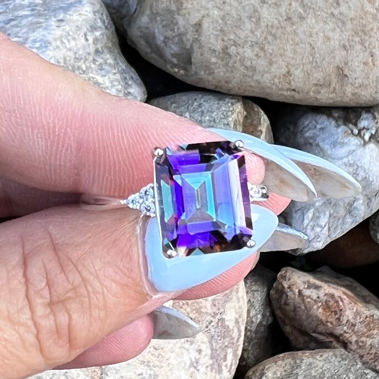 Mystic Topaz ~ Sterling Silver Ring ~ size 10