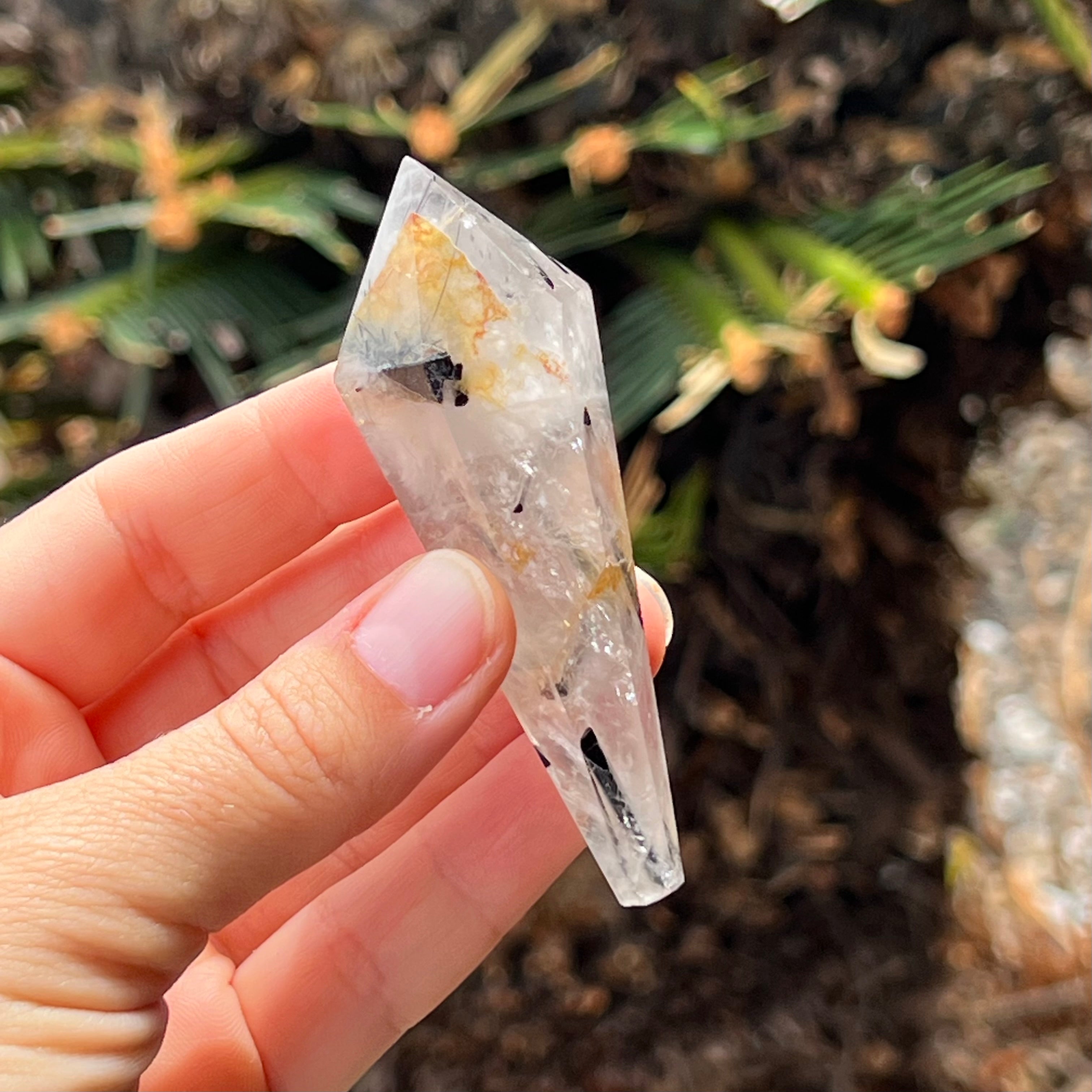 Black Tourmaline in Quartz ~ Wand