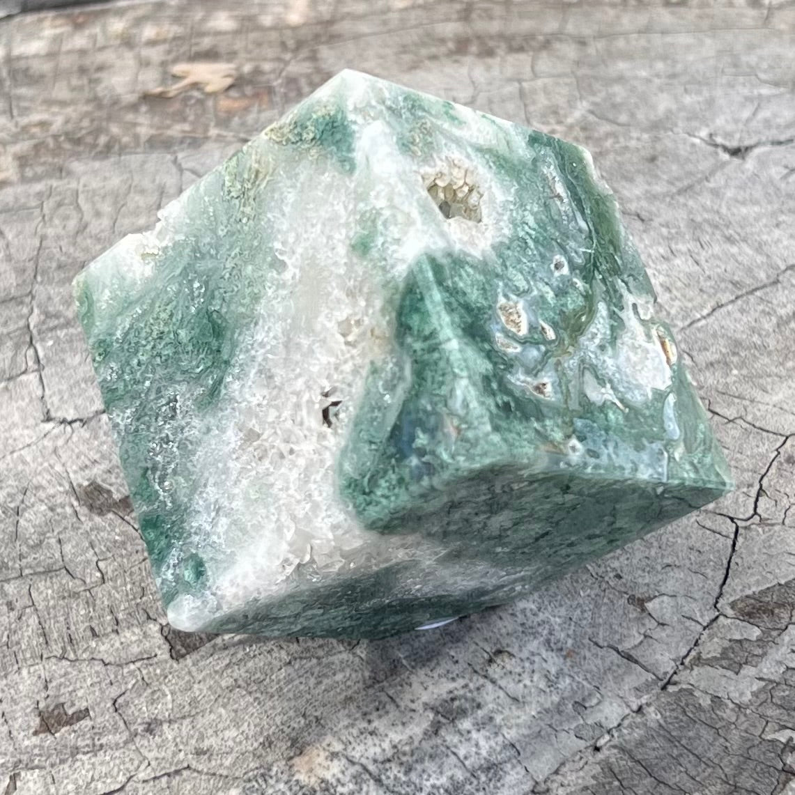 Moss Agate Cube