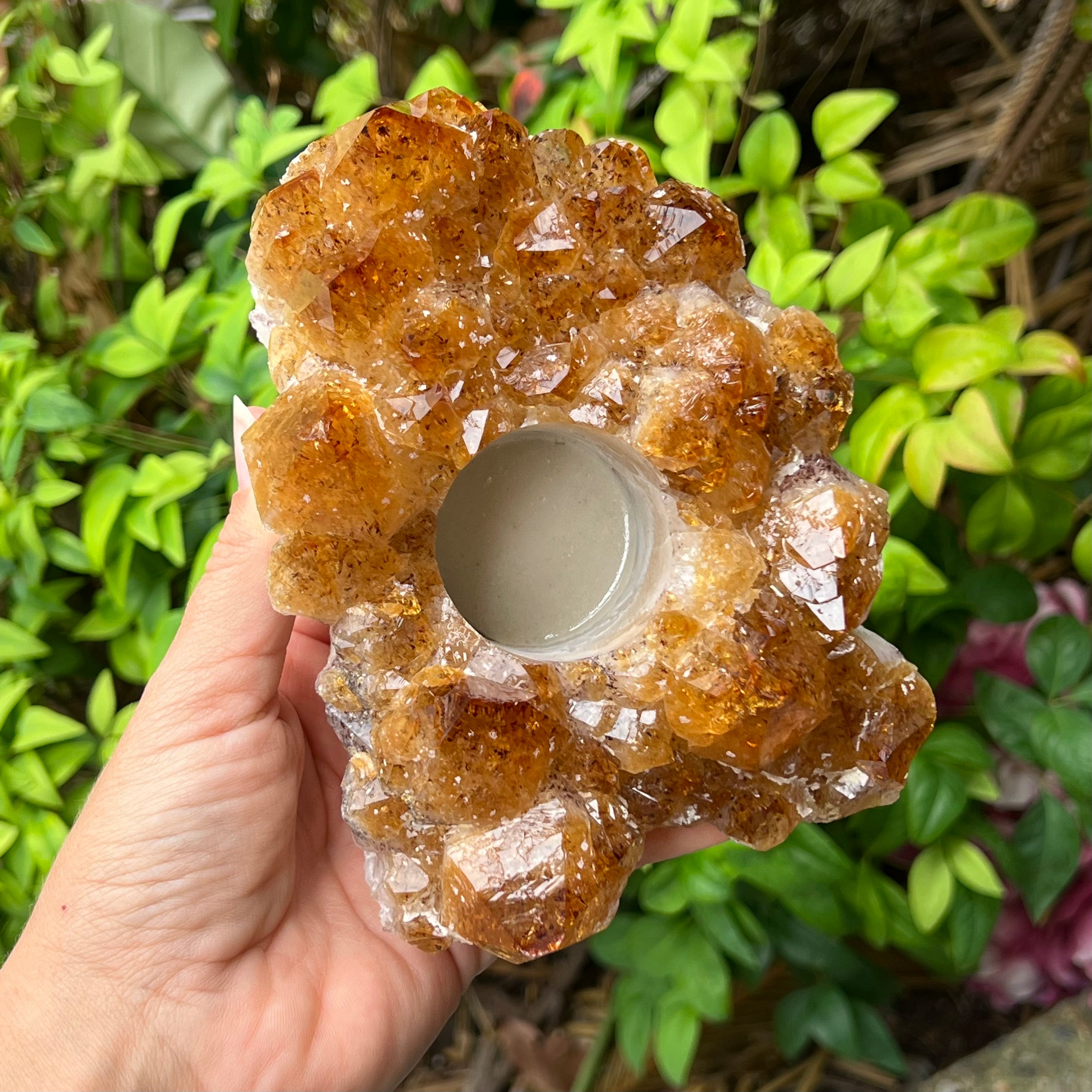 Citrine Cluster ~ Tealight Candle Holder