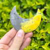 Bumble Bee Jasper Crescent Moon Carving