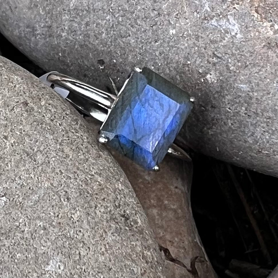 Labradorite ~ Sterling Silver Ring ~ Size 9