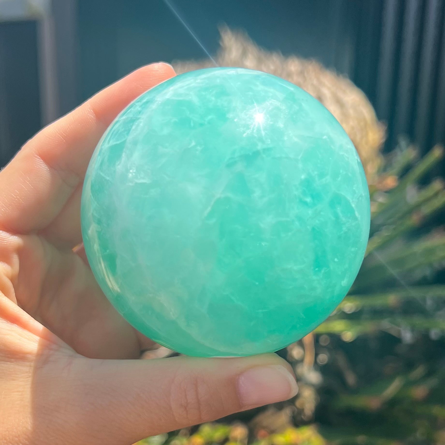 Minty Green Fluorite Sphere