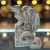 Blue Apatite with Pyrite  Dragon Carving